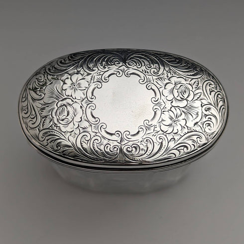 1880年 英国アンティーク 純銀蓋 ガラスボトル Arnold and Lewis